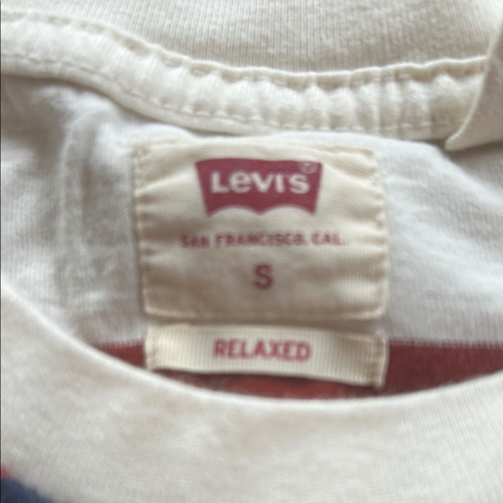 Levi's Red and Blue Short Sleeve Tee Nautical Stripes - Picture 3 of 3